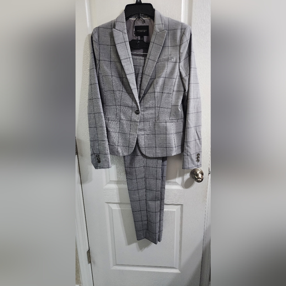 Banana Republic Gray Checkered Women's Pantsuit